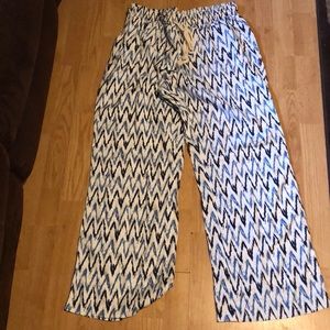 Light Blue-Navy blue-White Pants